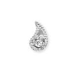 Diamond Paisley Threaded Stud by Maria Tash in 14K White Gold. Flat Stud.
