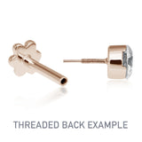 Opal Four Ball Trinity Earring by Maria Tash in 14K Rose Gold. Flat Stud. - Earring. Navel Rings Australia.
