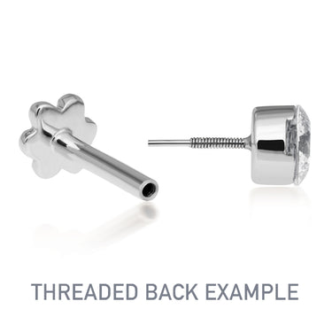 Opal Four Ball Trinity Earring by Maria Tash in 14K White Gold. Flat Stud. - Earring. Navel Rings Australia.