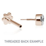 Diamond Arrow Earring by Maria Tash in 14K Rose Gold. Flat Stud. - Earring. Navel Rings Australia.