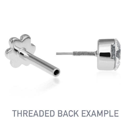 Diamond Arrow Earring by Maria Tash in 14K White Gold. Flat Stud. - Earring. Navel Rings Australia.