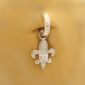 TummyToys® Dangling CZ Fleur de lis Swinger Charm - TummyToys® Swinger Charm. Navel Rings Australia.