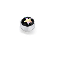 6mm Acrylic Star Inlay 14g Replacement Balls - Replacement Ball. Navel Rings Australia.