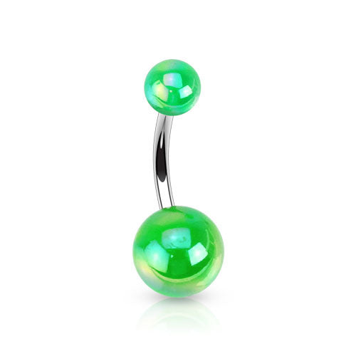 Metallic Coated Acrylic Navel Piercing Bars - Basic Curved Barbell. Navel Rings Australia.