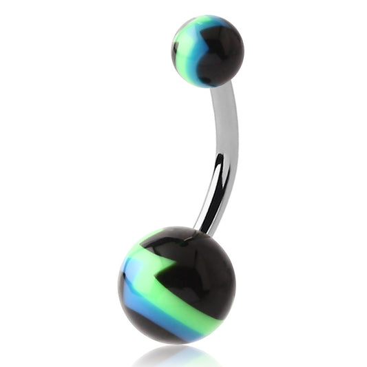 Lightning Bolt Acrylic Belly Button Rings - Basic Curved Barbell. Navel Rings Australia.