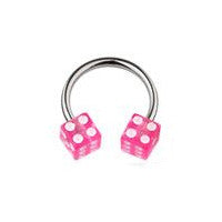 Acrylic Dice Horseshoe Navel Bar - Circular Barbell / Horse Shoe. Navel Rings Australia.
