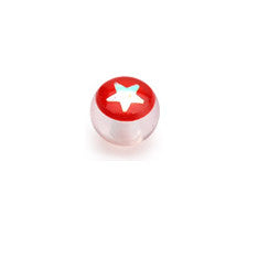 6mm Acrylic Star Inlay 14g Replacement Balls - Replacement Ball. Navel Rings Australia.