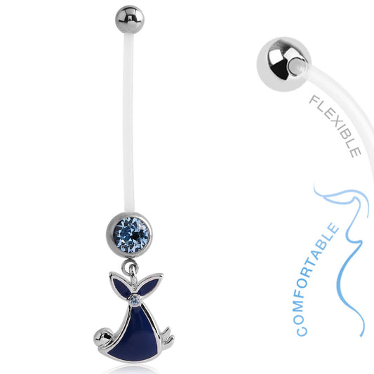 Swaddled Baby Delivery Preggy Belly Button Bar - Maternity Belly Ring. Navel Rings Australia.