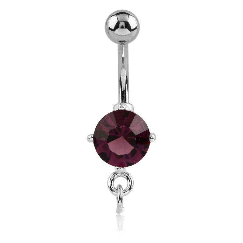 Prong Set Gem Charm Slave Belly Rings - Charm Slave Belly Ring. Navel Rings Australia.