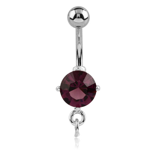 Prong Set Gem Charm Slave Belly Rings - Charm Slave Belly Ring. Navel Rings Australia.