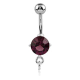 Prong Set Gem Charm Slave Belly Rings - Charm Slave Belly Ring. Navel Rings Australia.