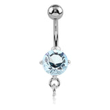 Prong Set Gem Charm Slave Belly Rings - Charm Slave Belly Ring. Navel Rings Australia.