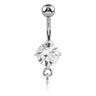 Prong Set Gem Charm Slave Belly Rings - Charm Slave Belly Ring. Navel Rings Australia.