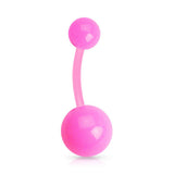 Colour Me PTFE Flex Belly Bars - Basic Curved Barbell. Navel Rings Australia.