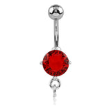 Prong Set Gem Charm Slave Belly Rings - Charm Slave Belly Ring. Navel Rings Australia.