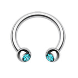 Classic Gem Circular Barbell Body Jewellery - Circular Barbell / Horse Shoe. Navel Rings Australia.