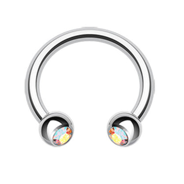 Classic Gem Circular Barbell Body Jewellery - Circular Barbell / Horse Shoe. Navel Rings Australia.