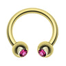 Classic Golden Gem Circular Barbell - Circular Barbell / Horse Shoe. Navel Rings Australia.