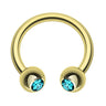 Classic Golden Gem Circular Barbell - Circular Barbell / Horse Shoe. Navel Rings Australia.