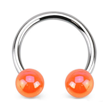 Metallic Coated Acrylic Horseshoe - Circular Barbell / Horse Shoe. Navel Rings Australia.