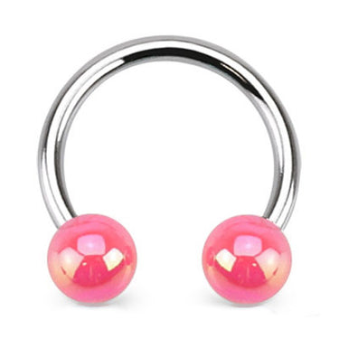 Metallic Coated Acrylic Horseshoe - Circular Barbell / Horse Shoe. Navel Rings Australia.
