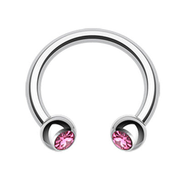 Classic Gem Circular Barbell Body Jewellery - Circular Barbell / Horse Shoe. Navel Rings Australia.