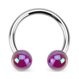 Metallic Coated Acrylic Horseshoe - Circular Barbell / Horse Shoe. Navel Rings Australia.
