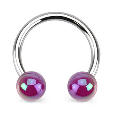 Metallic Coated Acrylic Horseshoe - Circular Barbell / Horse Shoe. Navel Rings Australia.