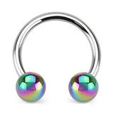 Metallic Coated Acrylic Horseshoe - Circular Barbell / Horse Shoe. Navel Rings Australia.