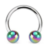 Metallic Coated Acrylic Horseshoe - Circular Barbell / Horse Shoe. Navel Rings Australia.