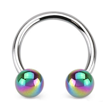 Metallic Coated Acrylic Horseshoe - Circular Barbell / Horse Shoe. Navel Rings Australia.