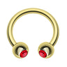 Classic Golden Gem Circular Barbell - Circular Barbell / Horse Shoe. Navel Rings Australia.