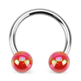 Metallic Coated Acrylic Horseshoe - Circular Barbell / Horse Shoe. Navel Rings Australia.