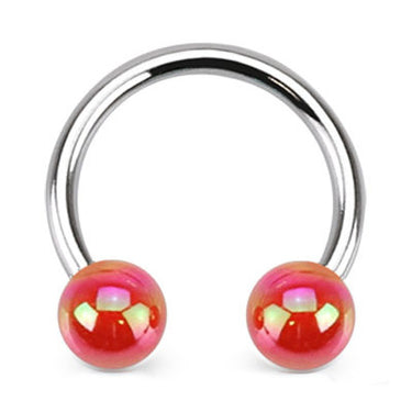 Metallic Coated Acrylic Horseshoe - Circular Barbell / Horse Shoe. Navel Rings Australia.