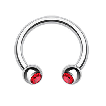 Classic Gem Circular Barbell Body Jewellery - Circular Barbell / Horse Shoe. Navel Rings Australia.