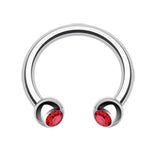 Classic Gem Circular Barbell Body Jewellery - Circular Barbell / Horse Shoe. Navel Rings Australia.