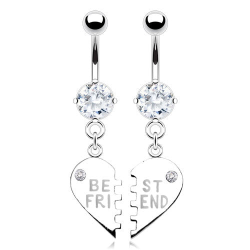 My BFF Best Friend Belly Ring Set - Dangling Belly Ring. Navel Rings Australia.