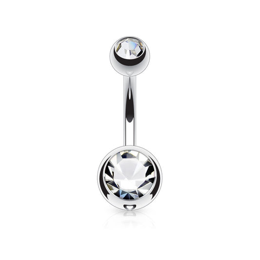Classique Internally Threaded Gem Belly Rings - Basic Curved Barbell. Navel Rings Australia.