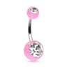 Glitter Gem Ball Belly Rings - Basic Curved Barbell. Navel Rings Australia.