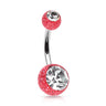 Glitter Gem Ball Belly Rings - Basic Curved Barbell. Navel Rings Australia.