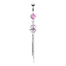 L'amour Duo Heart Chain Belly Dangle - Dangling Belly Ring. Navel Rings Australia.