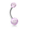 Disco Ball Acrylic Navel Bar - Basic Curved Barbell. Navel Rings Australia.