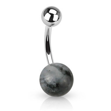 Faux Stone Navel Piercing Bar - Basic Curved Barbell. Navel Rings Australia.