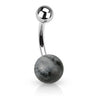 Faux Stone Navel Piercing Bar - Basic Curved Barbell. Navel Rings Australia.