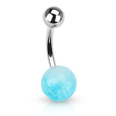 Faux Stone Navel Piercing Bar - Basic Curved Barbell. Navel Rings Australia.