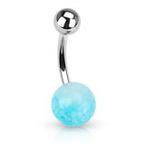 Faux Stone Navel Piercing Bar - Basic Curved Barbell. Navel Rings Australia.