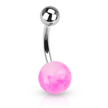 Faux Stone Navel Piercing Bar - Basic Curved Barbell. Navel Rings Australia.