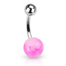 Faux Stone Navel Piercing Bar - Basic Curved Barbell. Navel Rings Australia.