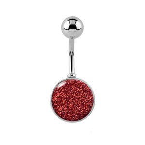 HUGE Glitter Jar Belly Button Bars - Basic Curved Barbell. Navel Rings Australia.