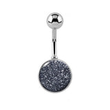 HUGE Glitter Jar Belly Button Bars - Basic Curved Barbell. Navel Rings Australia.
